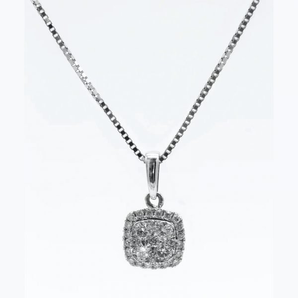 diamond silver necklace